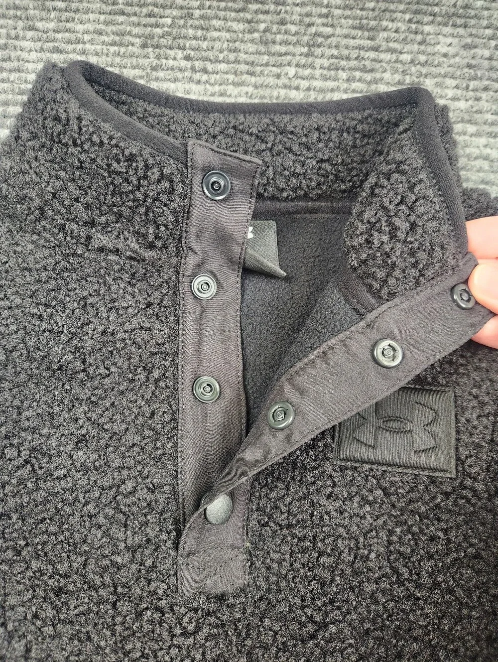 Under Armour Kids Sherpa Quarter-Snap Pullover Sz:6 NWT Black Teddy Pockets
